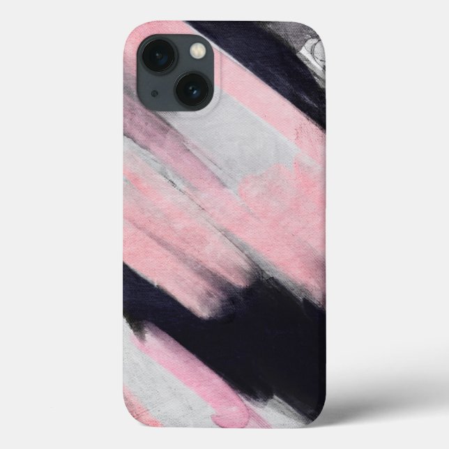 Modern Pink Gray Black Abstract Art Case-Mate iPhone Case (Back)