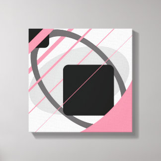 Modern Pink Gray Black Off White - Wrapped Canvas Print