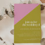 Modern Pink Green Geometric All-In-One Wedding Invitation