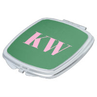 Modern Pink Green Monogram Initials Personalized