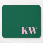 Modern Pink Green Monogram Initials Personalized Mouse Pad<br><div class="desc">Modern Pink and Green Monogram Initials Personalized Mouse Pad</div>