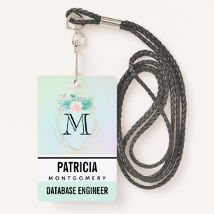 Modern Pink & Green Watercolor Succulents Badge