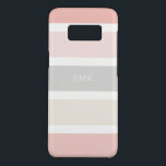 Modern Pink Grey and Cream Stripes Monogram Case-Mate Samsung Galaxy S8 Case<br><div class="desc">Simple, yet Modern Pink, Grey, and Cream Stripes Monogram phone case with stylish shades of strawberry pink, chic grey, and vanilla cream, with space for your custom monogram. Created by Zazzle pro designer BK Thompson © exclusively for Cedar and String; please contact us if you need assistance, have questions, or...</div>