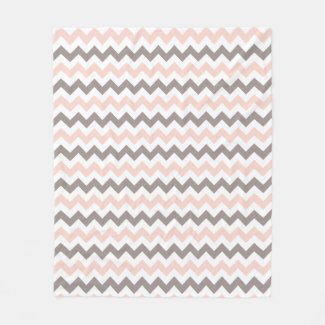 Modern Pink & Grey Chevron Medium Blanket