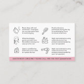 Modern Pink Hair Extensions After Care Hair Care B Business Card (Back)