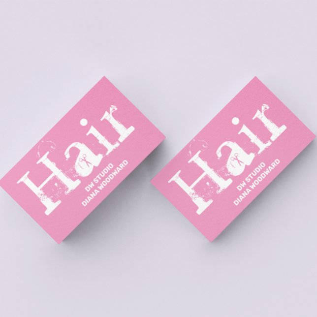 Modern Pink Hairdresser Business Card (Creator Uploaded)