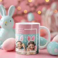 Modern Pink Happy Blessed Easter | Photo Gift