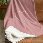 Modern Pink Heart Blanket | Minimalist<br><div class="desc">Wrap yourself or a loved one in warmth and simplicity with this modern pastel pink blanket, featuring a minimalist white heart design. Soft, cozy, and stylish — it’s the perfect thoughtful gift for Valentine's Day, anniversaries, baby showers, birthdays, or just to show someone you care. Designed with a soft sherpa...</div>