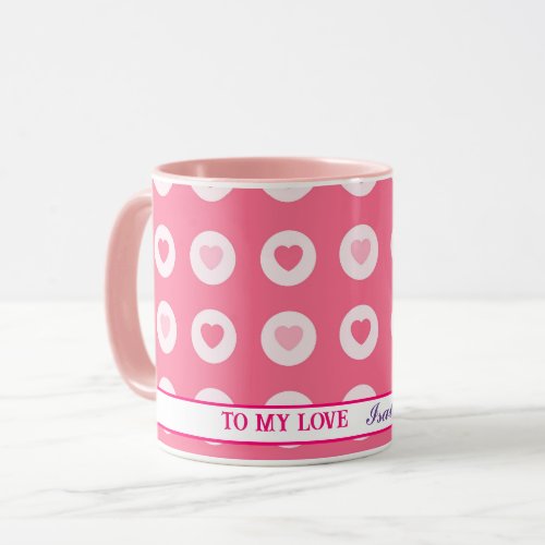 Modern Pink Heart Love Collection Mug