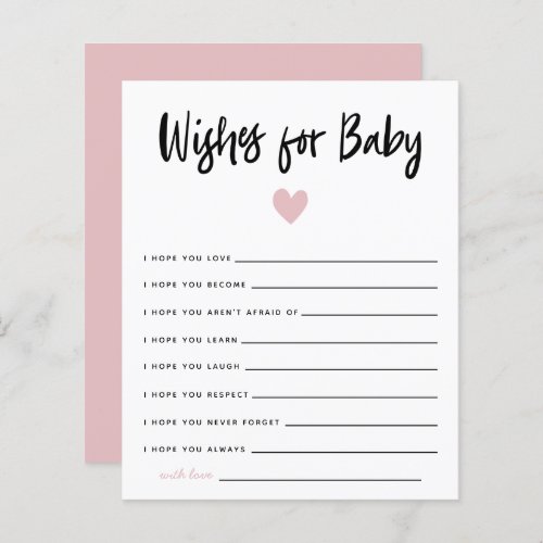 Modern Pink Heart Shower Wishes for Baby 