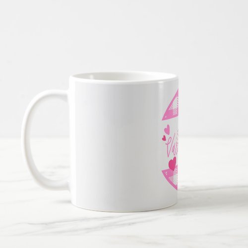 Modern pink heart valentine  coffee mug