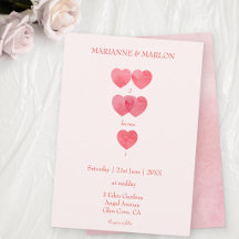 Modern Pink Hearts 'Two become One' Wedding