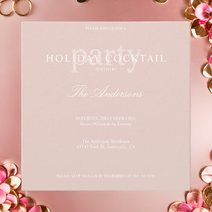 Modern Pink Holiday Cocktail Christmas Party Invitation