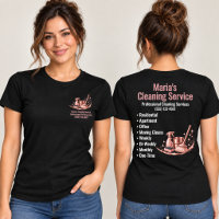 Modern Pink Home Cleaning Service Woman Black