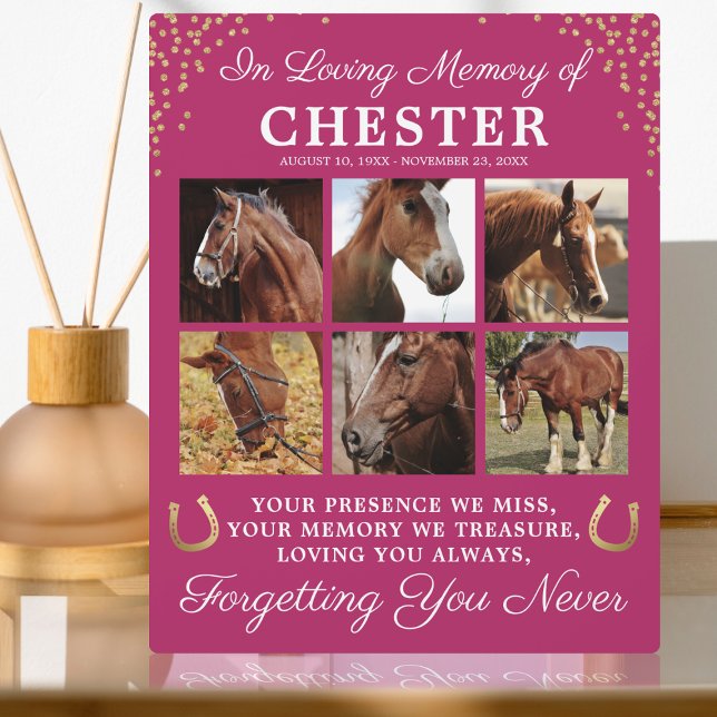 Modern Pink Horse Sympathy Plaque (Creator Uploaded)