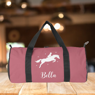 Modern Pink Horseriding Equestrian Duffle Bag