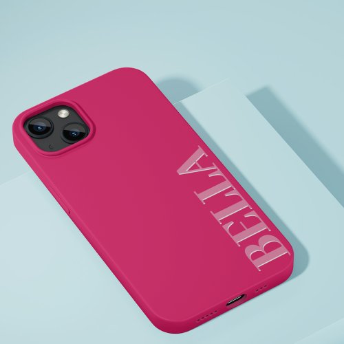 Modern pink initial minimal contemporary Case_Mate iPhone 14 case