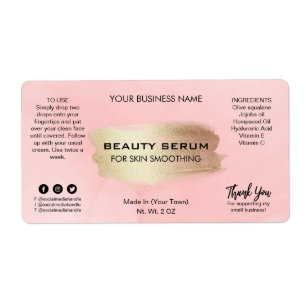 Modern Pink Ink Serum Labels