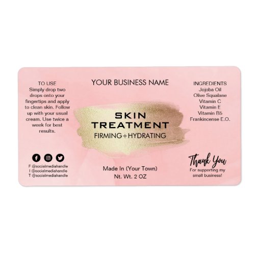 Modern Pink Ink Treatment Serum Labels