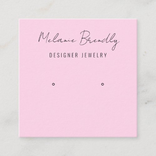 Modern Pink Jewelry Earring Display  Square Business Card