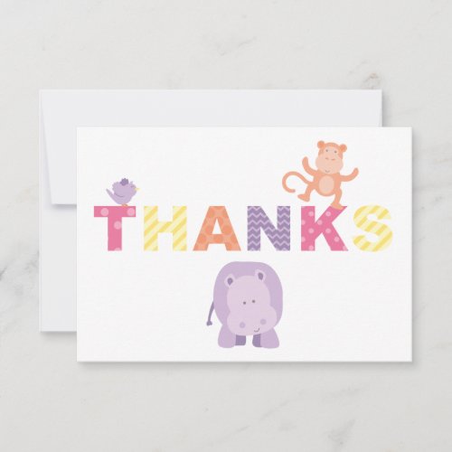 Flat Thank You Note Cards | Jungle Animals