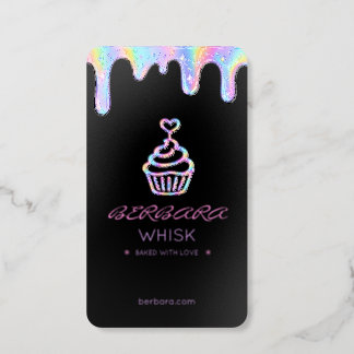 Modern Pink Lavender Drip Bakery Business Card