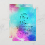 Modern Pink Leaf Watercolor Wedding Invitation at Zazzle