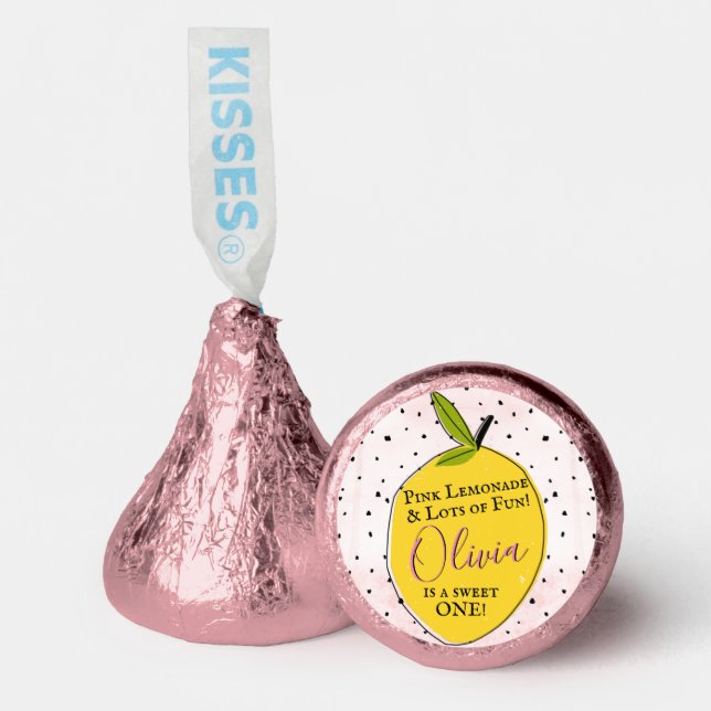 Modern Pink Lemonade 1st Birthday Hershey®'s Kisses® (Front)
