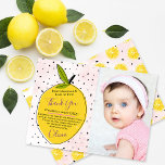 Modern Pink Lemonade 1st Birthday Photo Thank You Card<br><div class="desc">Say thank you in style with these trendy 1st birthday thank you cards. The template photo & wording is easy to personalize and your family and friends will be thrilled when they receive these fabulous thank yous.</div>