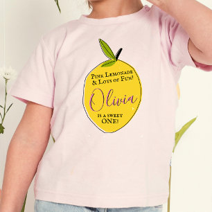 Modern Pink Lemonade 1st Birthday Toddler T-shirt