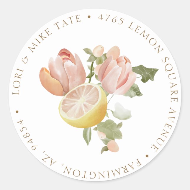 Modern Pink Lemonade Summer Citrus Return Labels (Front)