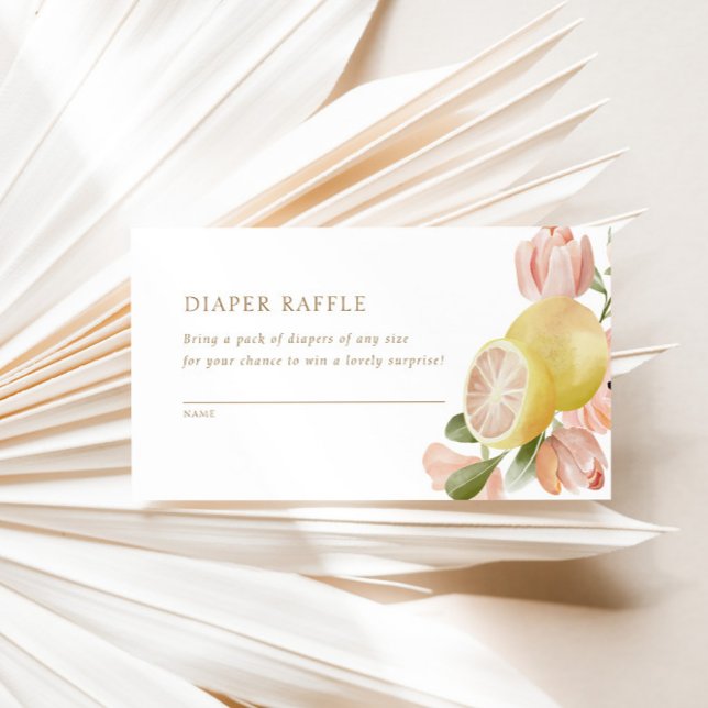 Modern Pink Lemonade Summer Diaper Raffle Enclosure Card (Creator Uploaded)