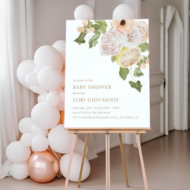 Modern Pink Lemonade Summer Plaid Welcome Sign (Creator Uploaded)