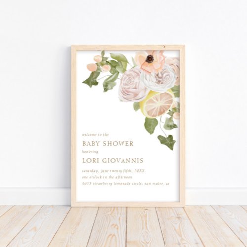 Modern Pink Lemonade Summer Plaid Welcome Sign