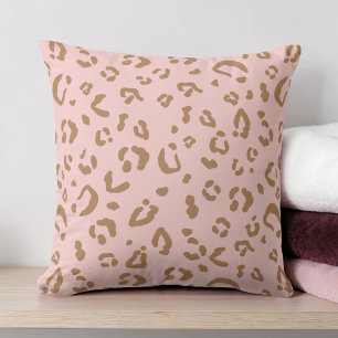 Modern Pink Leopard Abstract Cheetah Spots Pattern Throw Pillow