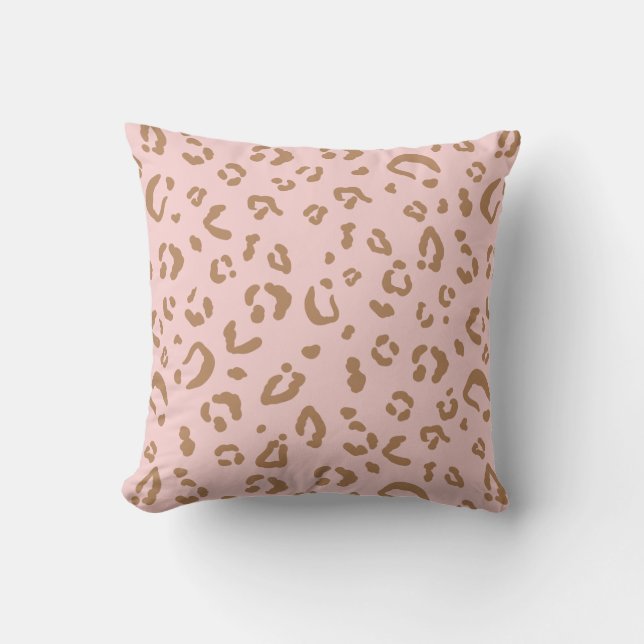 Modern Pink Leopard Abstract Cheetah Spots Pattern Throw Pillow (Front)