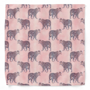 Modern Pink Leopard Animal Pattern Bandana
