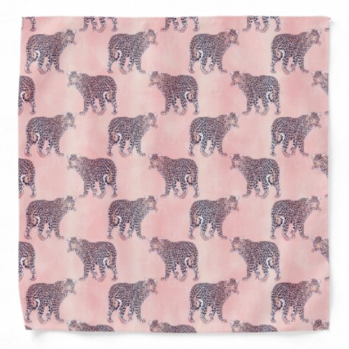 Modern Pink Leopard Animal Pattern Bandana