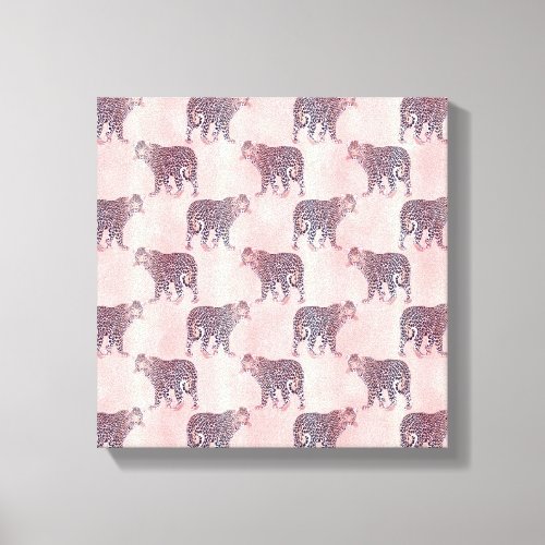 Modern Pink Leopard Animal Pattern Canvas Print