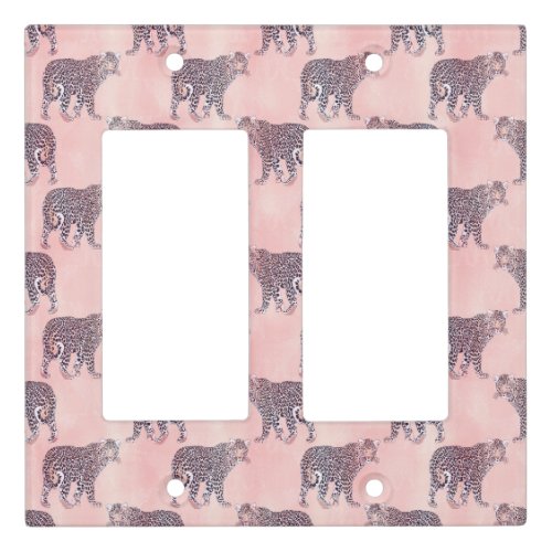 Modern Pink Leopard Animal Pattern Light Switch Cover