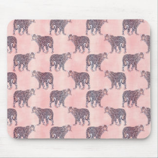 Modern Pink Leopard Animal Pattern Mouse Pad