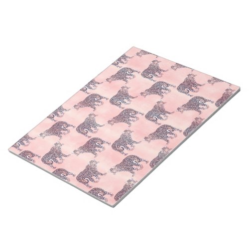 Modern Pink Leopard Animal Pattern Notepad