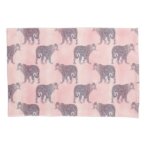 Modern Pink Leopard Animal Pattern Pillow Case