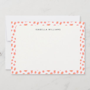Modern Pink Leopard Animal Print Pattern Note Card