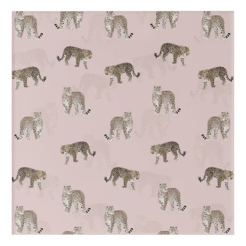 Modern Pink Leopard Jungle Animals Acrylic Print