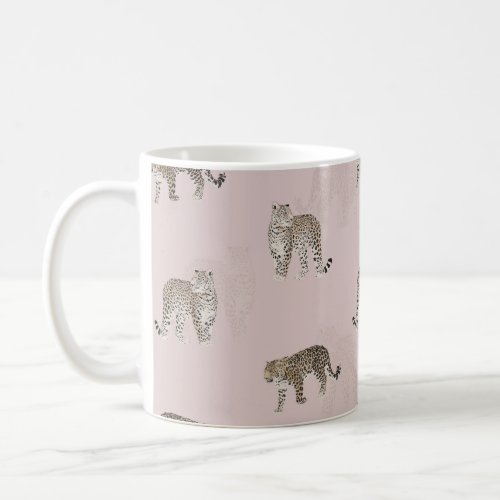 Modern Pink Leopard Jungle Animals Coffee Mug