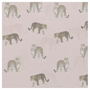 Modern Pink Leopard Jungle Animals Fabric