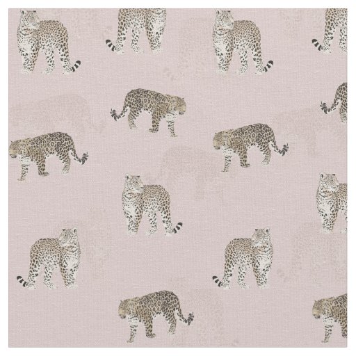 Modern Pink Leopard Jungle Animals Fabric