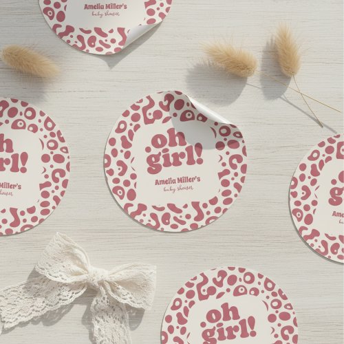 Modern Pink Leopard Oh Girl! Baby Shower