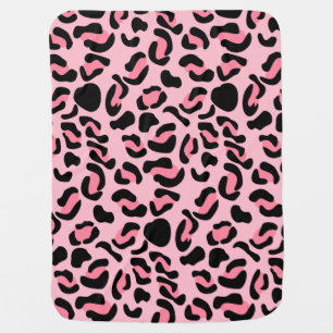 Modern Pink Leopard Pattern Animal Baby Blanket